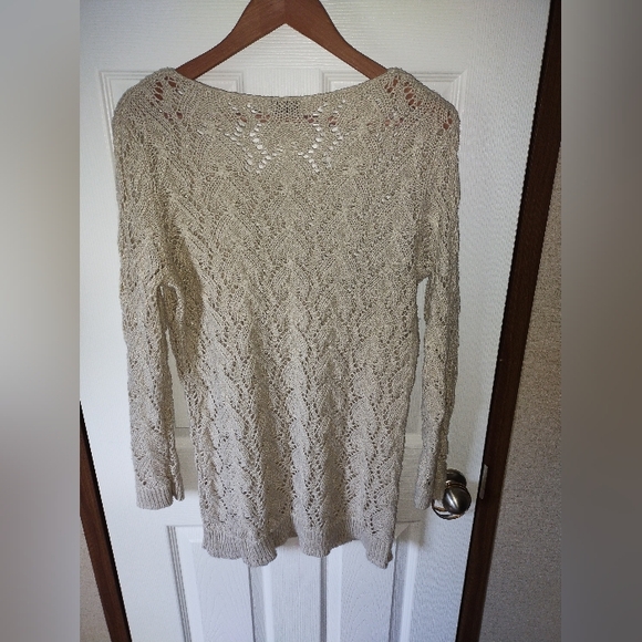 Retro Threads Open Knit Long Sweater - Picture 2 of 3